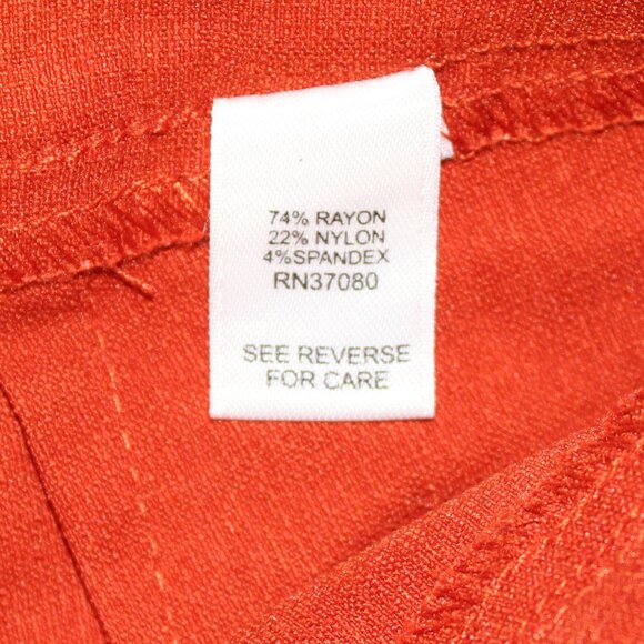 NWOT C est 1946 Contemporary Women's 12 Burnt Orange High Rise Textured Pants - Picture 5 of 7